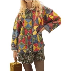 NWOT Doen Jackets & Coats Doen Starling Countryside Patchwork Print Jacket